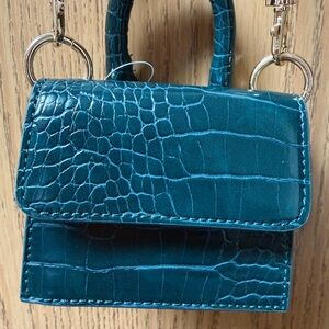 Olivia Miller Turquoise Embossed Mini Bag